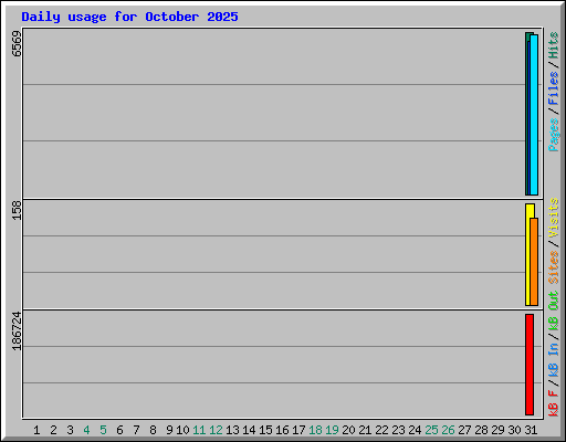 Daily usage for October 2025